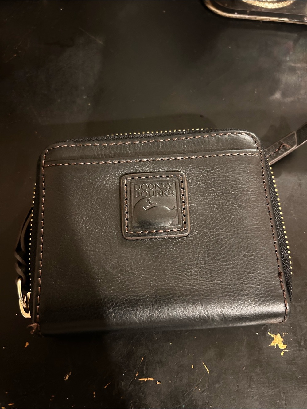 Dooney & Bourke Black Leather Zip Wallet
